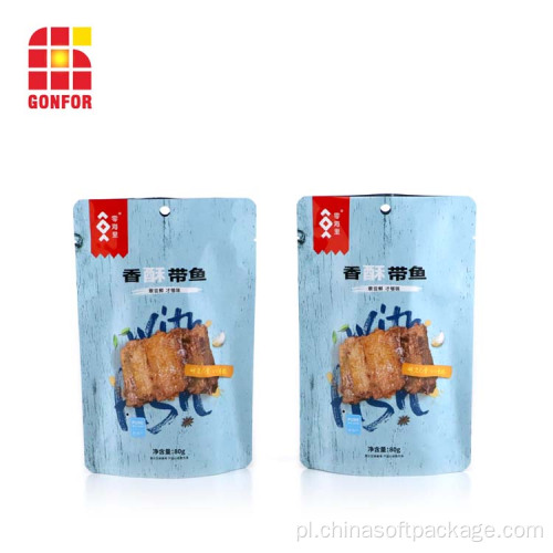 Niestandardowe logo Doypack Pouch Dried Fish Snack Packaging